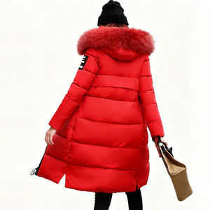 Boying Nouveau Manteau <span class=keywords><strong>Doudoune</strong></span> Long en Coton Tissé pour <span class=keywords><strong>Femme</strong></span>, Chaud et Écologique, Col Grande Fourrure à Capuche, Alternative au Duvet Hiver, ODM/OEM - Product Image 3