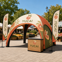 Tente gonflable modulaire imperméable pour campagne, installation facile, comptoir dôme imprimé sur mesure, tables latérales, drapeaux pour événements multi-villes