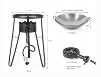 Station de cuisson extérieure certifiée CSA 54000 BTU avec brûleur à gaz propane et ensemble de wok en fer, vente directe fabricant pour la vente en gros aux États-Unis