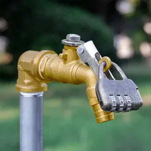 TMOK Outside 1/2" Brass Gold Color Lockable Brass Water Tap Valve Faucet Without Lock