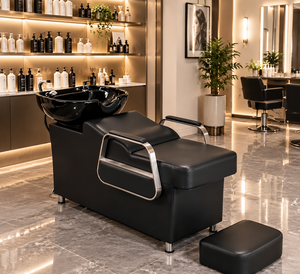 Chaise de lavage portable moderne en acier inoxydable Mia en promotion pour salon de coiffure (vente en gros) - Product Image 1