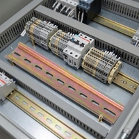 Rail de guidage en acier laminé à froid C45 de 35 mm, galvanisé, à fentes, pour montage sur rail DIN, 220V/380V 63A, pour disjoncteur et bornier