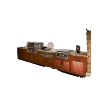 Cuisine extérieure modulaire Prima Factory Direct, armoires en MDF, évier BBQ, robinet, comptoir en acrylique, îlot repas