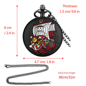 Reloj de Bolsillo Negro con Movimiento de Cuarzo, Diseño Anime Monkey D. Luffy Sunny Go, para Estudiantes como Regalo Promocional - Product Image 4