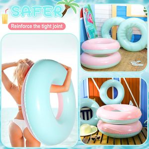 Flotador Inflable para Piscina de 28 Pulgadas de Diámetro, Anillo de Natación de Doble Color - Product Image 4
