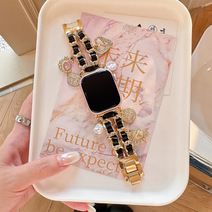 <span class=keywords><strong>Bracelet</strong></span> de luxe pour <span class=keywords><strong>femme</strong></span> de haute qualité pour <span class=keywords><strong>Apple</strong></span> <span class=keywords><strong>Watch</strong></span> Series 8 7 6 SE 5 4 3 avec <span class=keywords><strong>bracelet</strong></span> en acier inoxydable pour iwatch - Product Image 2