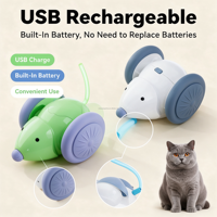 Accessoires pour animaux de compagnie, jouet interactif automatique rechargeable pour chat, souris pour chat d'intérieur et chaton