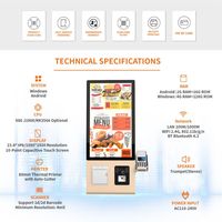 Kiosque de commande automatique à écran tactile Android mural personnalisé avec SDK et bande NFC pour restaurants