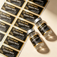 Autocollants personnalisés pour flacons, dorés brillants/mats, résistants à la chaleur, forte adhérence, pour flacons de 3ml/5ml/10ml