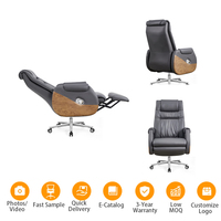 Chaise de bureau orthopédique robuste avec dossier moulé monobloc, fauteuil de direction ergonomique multifonctionnel inclinable A-015