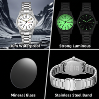 Montre Classique pour Hommes, Cadran Entièrement Luminescent Sans Logo, Acier Inoxydable, Double Calendrier, Vente en Gros, Montres Personnalisées, Montre Homme