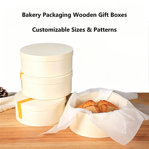 Mousse Mille Crepe <strong>Cake</strong> Baking Round <strong>Wooden</strong> Gift Box <strong>Wooden</strong> <strong>Cake</strong> Packaging Box Custom Made Eco Friendly Storage DIY Packaging - Product Image 2