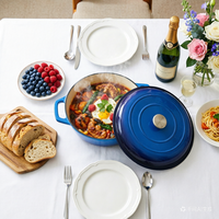 Cocotte en fonte émaillée de haute qualité, best-seller, avec couvercle, compatible gaz et induction, résistante au four, antiadhésive, échantillon gratuit, OEM ODM
