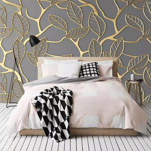 Papel Tapiz Personalizado para Paredes, Adhesivo Desprendible, Hojas de Árbol Doradas, Mural para Sala de Estar, Fondo de TV, Papel Tapiz Creativo 3D - Product Image 4
