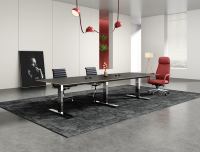 Mesa de Conferencia Moderna de Lujo, Muebles de Oficina Personalizados, Mesa de Reuniones Resistente, OEM/ODM, Tamaño, Color y Logotipo Personalizables