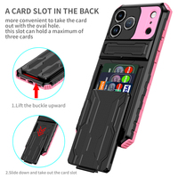 Casing HP Anti Benturan Armor dengan Slot Kartu Tersembunyi, Dompet, Bahan TPU PC, Pelindung Anti Jatuh untuk iPhone 17 Pro Max