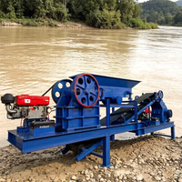 Concasseur à mâchoires mobile portable PE250*400, moteur, capacité de 3-13 t/h, équipement de concassage minéral pour lignes de production d'agrégats