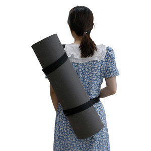 Correa de transporte para colchoneta de yoga, accesorio de fitness unisex de poliéster ajustable, color negro, para práctica de yoga en casa - Product Image 2