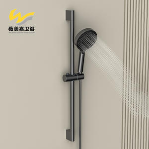 Ensemble de douche thermostatique tout en cuivre pour projet hôtelier, robinet mélangeur de chauffe-eau de salle de bain gris anthracite simple - Product Image 3