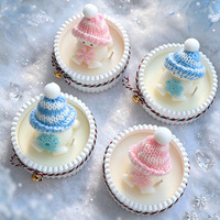 Niedliche Schneemann-förmige Duftkerze Heimdekoration Weihnachtsgeschenk Gips-Schalenkerze