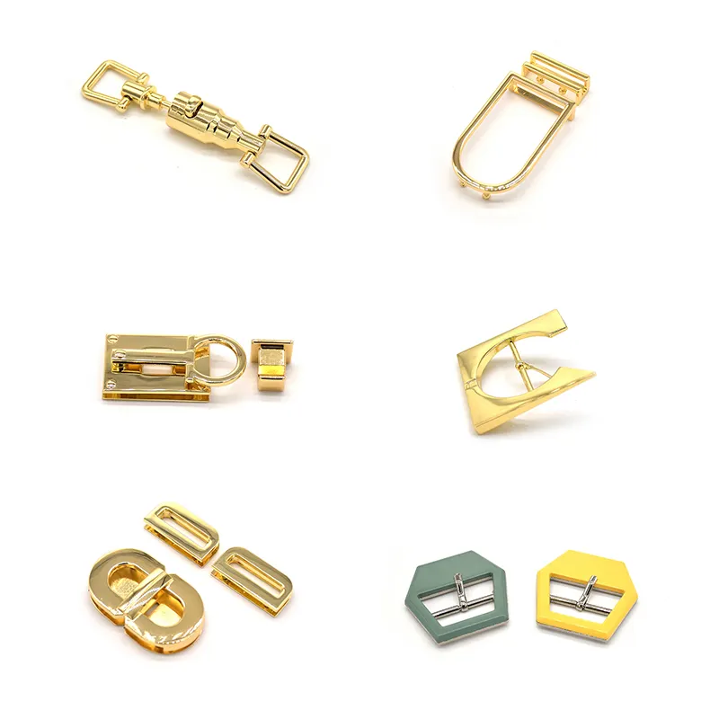 Handtasche Zubehör Luxus Geldbörse Hardware Turn Push Lock Metall Logo Gold Lock Verschluss für Tasche Geldbörse