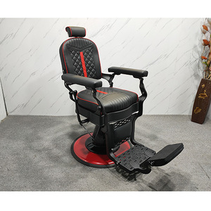 Sillón <span class=keywords><strong>de</strong></span> Barbero Moderno para Salón <span class=keywords><strong>de</strong></span> Belleza y Barbería en Cuero Negro <span class=keywords><strong>Silla</strong></span> <span class=keywords><strong>de</strong></span> Estilismo <span class=keywords><strong>Reclinable</strong></span> Hidráulica - Product Image 2