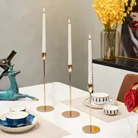 Kerzen Dekoratives Herzstück für Party Gold Kerzenhalter Hochzeits dekoration Kerzenhalter 3er Set Metall Hoher Kerzenhalter