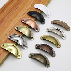 Retro Kitchen Cabinet <strong>Door</strong> Drawer Pulls Metal Shell Handle Vintage Half Moon Handles and <strong>Knobs</strong> - Product Image 4