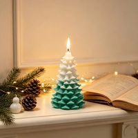 Venta al por Mayor de Velas Aromáticas Pequeñas y Lindas con Degradado de Color, 100% Cera de Soya Orgánica, Hechas a Mano, Ecológicas, para Aromaterapia Navideña en el Hogar