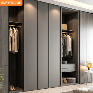 Sistema Armadio in Legno Autoportante Moderno ed Elegante Wision con Scomparti Nascosti e Espositori Decorativi per Camera da Letto - Product Image 3