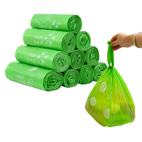 Sac poubelle de cuisine biodégradable compostable écologique en PLA de 13 gallons et 20 microns, thermoscellable, avec cordon de serrage et ouverture plate