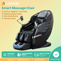 Fauteuil de massage intelligent à commande vocale IA de qualité supérieure, avec airbags intégraux, chauffage lombaire et des jambes chauffantes, inclinable, zéro gravité, ODM