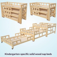 Cama litera móvil de madera maciza para niños de jardín de infantes Liserve, tipo cajón, diseño moderno, origen China