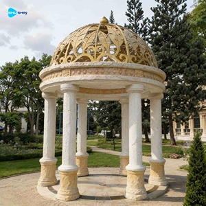 Gazebo <span class=keywords><strong>de</strong></span> Piedra para Jardín, Diseño Occidental, Escultura <span class=keywords><strong>de</strong></span> Mármol Natural Tallada a Mano, en Venta - Product Image 6