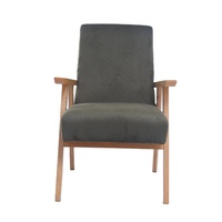 Fauteuil Royal Wingback de créateur Fauteuil relax en velours doux avec meubles en bois pour salon et chambre à coucher