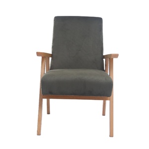 Royal <strong>Wingback</strong> Designer <strong>Arm</strong> Sofa Soft Velvet Relax <strong>Chair</strong> with Wood Furniture for Living Room and Bedroom - Product Image 3