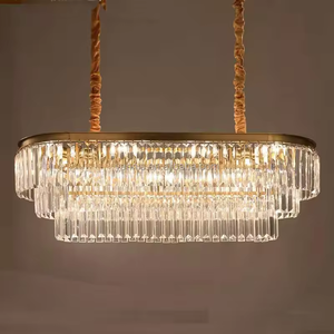 Nouvel arrivage Luminaire suspendu noir Golde Salon Rectangle Lustres en cristal K9 à prix compétitif - Product Image 3