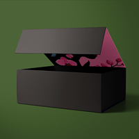 Boîte cadeau rigide avec fermeture magnétique et logo personnalisé, en matériaux recyclés, avec lamination mate et gaufrage, emballage en papier/carton