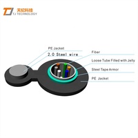 TIANJI-fábrica original, cables de acero de 7x1,2mm, figura de 8, 12 núcleos, tubo uni suelto, cable de fibra óptica, lista de precios