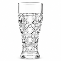 Fabrieksdirecte verkoop van 300ml diamantgeslepen bierglazen, dikwandig geperst glas, barartikelen, OEM logo's beschikbaar.