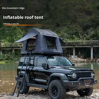 Tente de toit gonflable quatre saisons, imperméable 3000 mm+, pliable, légère, en tissu Oxford 420D, pour camping en plein air, SUV, voiture