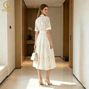 personnalisé haut de gamme automne vêtements OEM élégant Maxi Dames à manches longues Femmes <span class=keywords><strong>robe</strong></span> casual 100% Lin Robes - Product Image 2