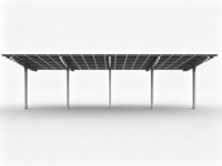 Abri solaire pour voiture en acier au carbone |   Structure pré-assemblée OEM/ODM pour parkings autoroutiers et arrêts de bus