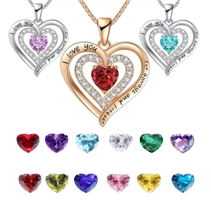 Twelve <strong>Birthday</strong> Women's Fashion Jewelry Necklace with Heart-Shaped Zircon Pendant for <strong>Wives</strong> Girlfriends Moms <strong>Birthday</strong> <strong>Gift</strong> - Product Image 1