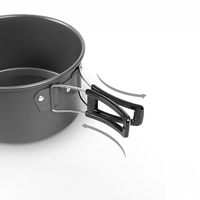 Ensemble de cuisine de camping en métal écologique, pot et poêles pour le sac à dos, pique-nique, randonnée, ustensiles de cuisine compacts, design moderne Maitian
