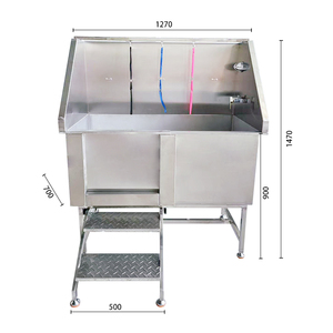 Baignoire <span class=keywords><strong>Spa</strong></span> Multifonctionnelle en Acier Inoxydable pour Animaux de Compagnie VET, Station de Lavage et de Toilettage pour Chiens avec Porte Gauche, Écologique - Product Image 6