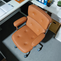 Fauteuil de bureau ergonomique moderne en cuir véritable, chaise de direction à dossier haut pivotante pour ordinateur, mobilier de bureau