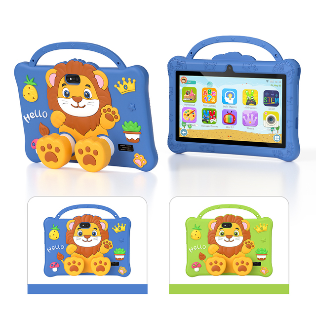2026 Newest 7" Kids Tablet PC Android WiFi Educational Tablet for Children with Shockproof Case Dual Camera Wholesale Gift