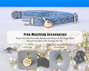 Ensemble de collier de sécurité pour chaton en velours bleu tweed avec nœud papillon, boucle gravée personnalisée et étiquette nominative – Cadeau pour mâle - Product Image 4