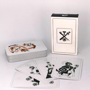 Jeu de tarot personnalisé écologique en papier, 78 cartes, noir et blanc, pour jeu de divination avec boîte de rangement - Product Image 3